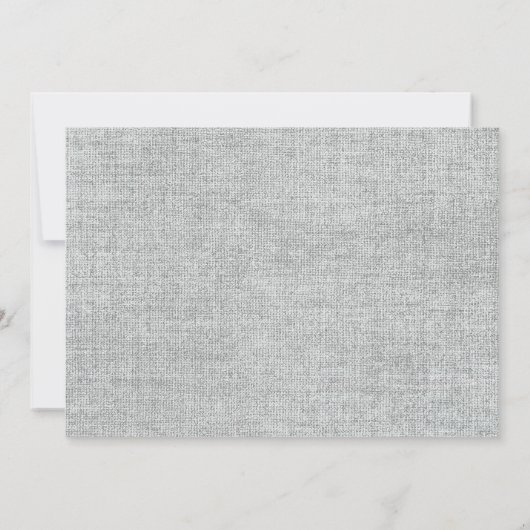 ブルースタイリッシュグモダンレーリネンベビーフォト誕生 案内状 (裏面)