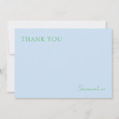 ブルースタイリッシュグリーンモノグラムフラットサンキューカード サンキューカード (正面)