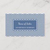 ブルースタイリッシュシェブロンサロンアポイントメントアラーム 予約カード (裏面)