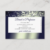 ブルースタイリッシュシルバースパークルグリッターホワイトダイヤモンド 名刺 (裏面)