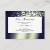 ブルースタイリッシュシルバースパークルグリッターホワイト追加ロゴ 名刺 (裏面)