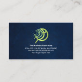 ブルースタイリッシュシーウォーター金ゴールドヨットマリーン航海のホテル 名刺 (裏面)