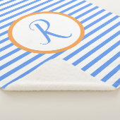 ブルースタイリッシュストライプブランケット シェルパブランケット (3/4)