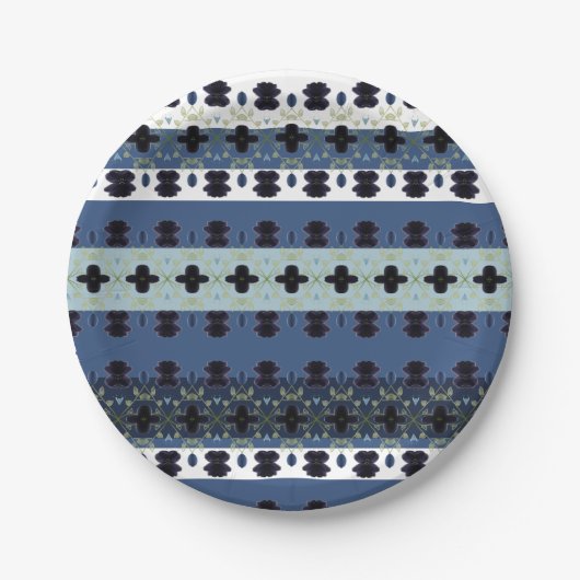 ブルースタイリッシュストライプ ペーパープレート (正面)