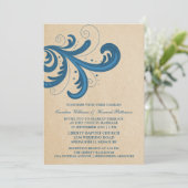 ブルースタイリッシュスワール結婚式の招待 招待状 (スタンド正面)