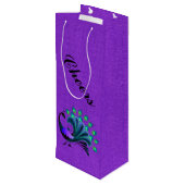 ブルースタイリッシュトーンピーコックワイン抱き枕 ワインギフトバッグ (裏面アングル)