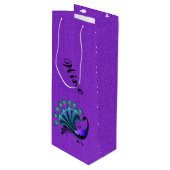 ブルースタイリッシュトーンピーコックワイン抱き枕 ワインギフトバッグ (正面アングル)