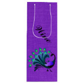 ブルースタイリッシュトーンピーコックワイン抱き枕 ワインギフトバッグ (正面)