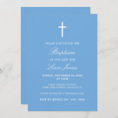 ブルースタイリッシュバ伝統的プテスマ招待状 招待状 (正面/裏面)