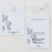 ブルースタイリッシュボタニカルネックレスディスプレイ 名刺 (正面/裏面)