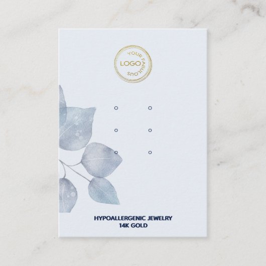 ブルースタイリッシュボタニカルネックレスディスプレイ 名刺 (正面)