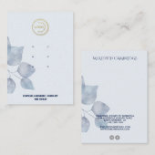 ブルースタイリッシュボタニカルネックレスディスプレイ 名刺 (正面/裏面)