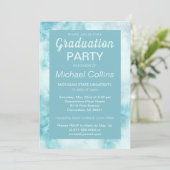 ブルースタイリッシュマーブルパーティの招待状 招待状 (スタンド正面)