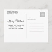 ブルースタイリッシュメリークリスマスフォトの雪片 ポストカード (裏面)