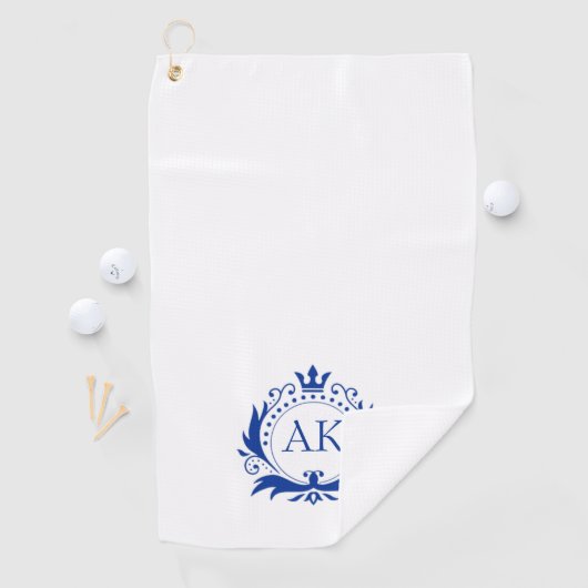 ブルースタイリッシュラグジュアリーフレームとクラウン ゴルフタオル (インサイチュ)