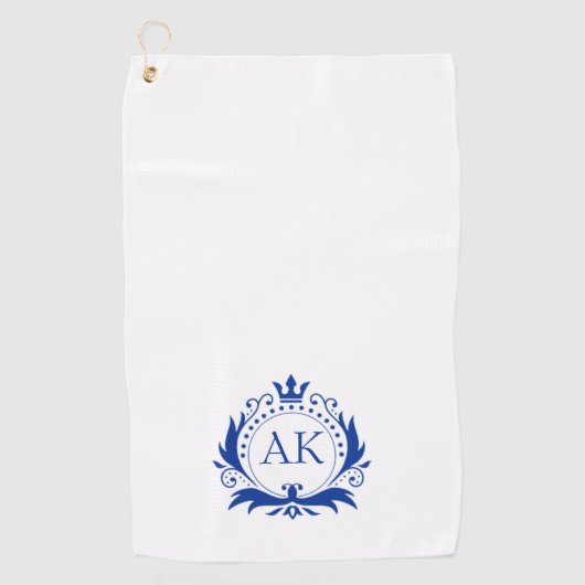 ブルースタイリッシュラグジュアリーフレームとクラウン ゴルフタオル (正面)