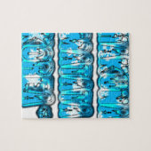 ブルースタイリッシュヴィンテージゾンビデザインハクナマタタK ジグソーパズル (横)