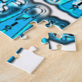 ブルースタイリッシュヴィンテージゾンビデザインハクナマタタK ジグソーパズル (側面)