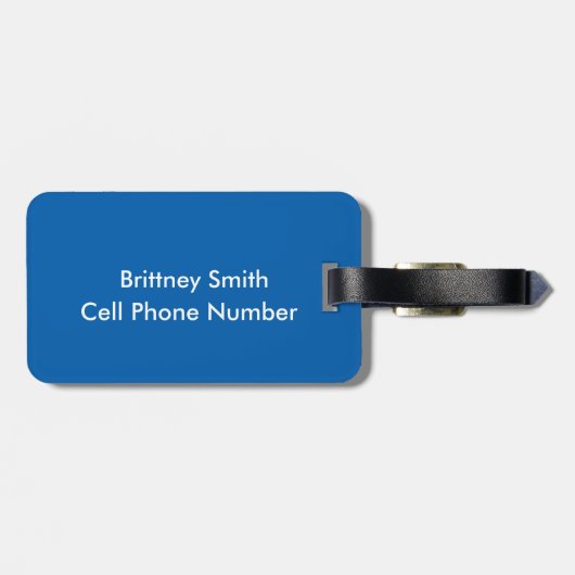 ブルースタイリッシュ水玉模様 ラゲッジタグ (裏面横)