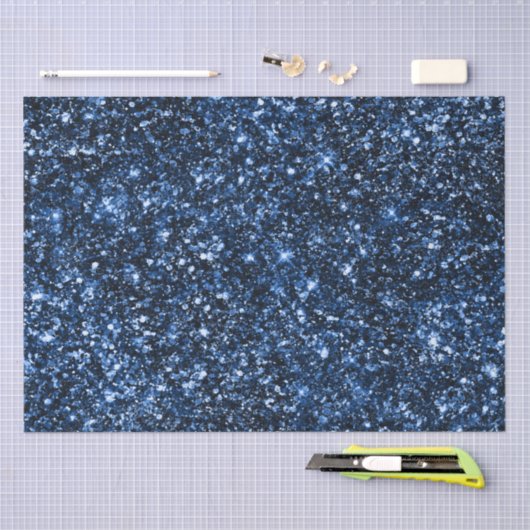 ブルースタイリッシュ王室のきらめくグリッターグラムパターン 薄葉紙 (クラフト)