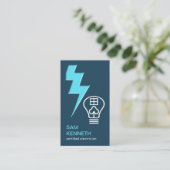 ブルースタイリッシュ稲妻ボルト電球ホーム 名刺 (スタンド正面)