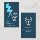 ブルースタイリッシュ稲妻ボルト電球ホーム 名刺 (正面/裏面)