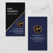 ブルースタイリッシュ金ゴールドラインプロフェッショナルバトラー 名刺 (正面/裏面)