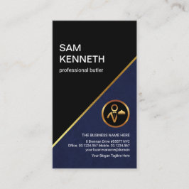 ブルースタイリッシュ金ゴールドラインプロフェッショナルバトラー 名刺