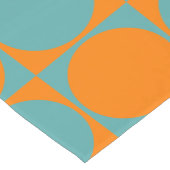 ブルースタイリッシュ&オレンジスクウェア&サークルデザイン ショートテーブルランナー (コーナー)