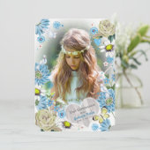 ブルースタイリッシュ&グリーンファースト聖餐式フローラ 招待状 (スタンド正面)