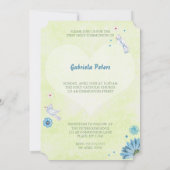 ブルースタイリッシュ&グリーンファースト聖餐式フローラ 招待状 (裏面)