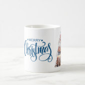 ブルースタイルフォトコラージメリークリスマスツリー コーヒーマグカップ (中央)