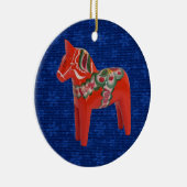 ブルースターの分野のスウェーデン人のDalaの馬 セラミックオーナメント (右)