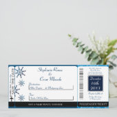 ブルースターの搭乗券の結婚式招待状 セーブザデート (スタンド正面)