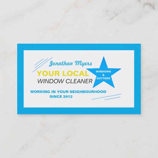 ブルースターウィンドウクリーナー、クリーニングサービス 名刺 (裏面)