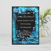 ブルースターエレガントツリークリスマスパーティの招待状 招待状 (スタンド正面)