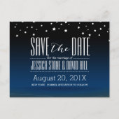 ブルースターエレガントリーナイトウェディング日付を保存 案内ポストカード (正面)