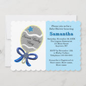 ブルースターシルバーラトルベビーシャワー 招待状 (正面)