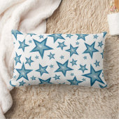 ブルースターズホワイト'文字'ルンバーブルー ランバークッション (ブランケット)