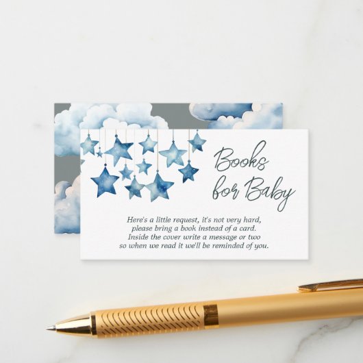 ブルースターズボーイベビーシャワーベビー エンクロージャーカード (正面/裏面インサイチュ)