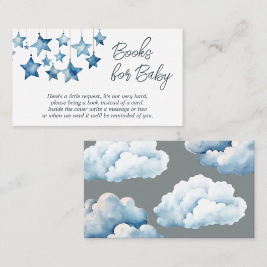 ブルースターズボーイベビーシャワーベビー エンクロージャーカード (正面/裏面)