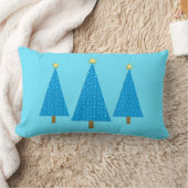 ブルースターズモダンクリスマスツリーズランバーピロー ランバークッション (ブランケット)