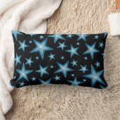 ブルースターズ印刷装飾用クッションルンバーブラック ランバークッション (ブランケット)