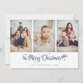 ブルースターズ書道クリスマス3枚フォトカード シーズンカード (正面)