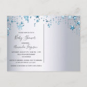 ブルースターズ男の赤ちゃんシルバーシャワー招待 ポストカード (裏面)