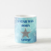 ブルースターズ誕生日おもしろいパーソナルモダン コーヒーマグカップ (中央)