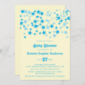 ブルースターズ赤ちゃんシャワー散水 招待状 (正面/裏面)