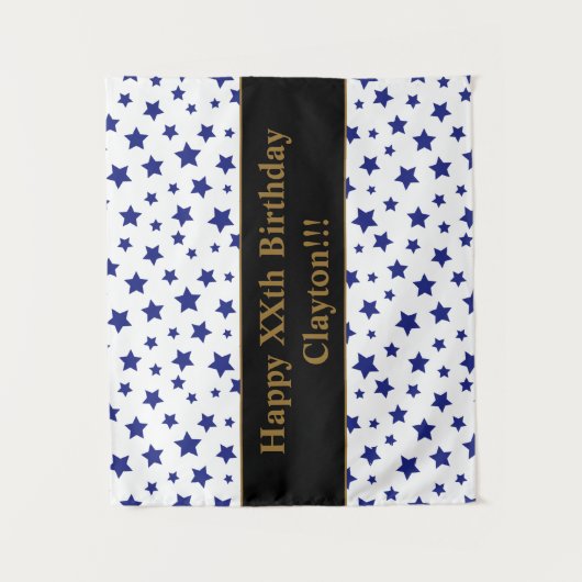 ブルースターズ ウィズ メッセージ バースデー タペストリー (正面)