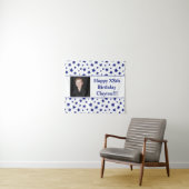 ブルースターズ ウィズ メッセージ フォト バースデー タペストリー (インサイチュ(横))