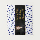 ブルースターズ ウィズ メッセージ フォト バースデー タペストリー (正面)